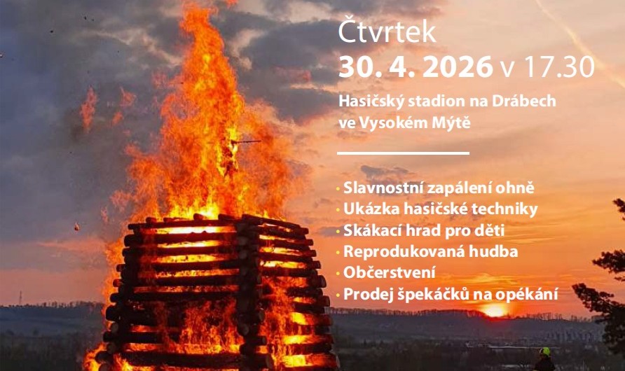 Pálení čarodějnic na hasičském stadionu na Drábech
